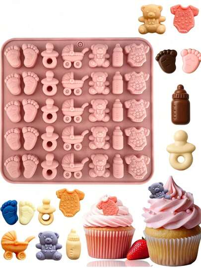 1个卡通硅胶模具，糖果/巧克力/蛋糕装饰烘焙模具
