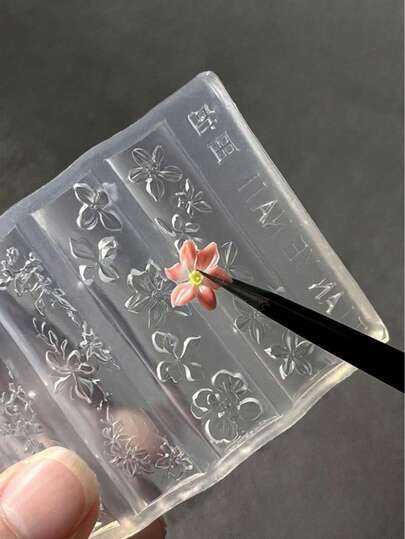 Molde de silicona con diseño floral, molde de decoración en relieve 3D para manualidades de resina, adecuado para arte de uñas
