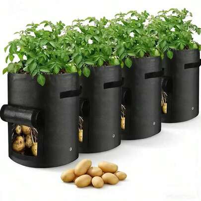 Bolsa para plantar patatas, bolsa para cultivar patatas y verduras, maceta portátil para cultivo interior/exterior
