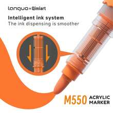 New 12/24/36/48/60 Pcs Set Vibrant Acrylic Marker Pens, Professional Free-Flowing Ink System With Excellent Color Coverage On Black Paper, Soft Brush Tip For Smooth Writing And Coloring, Boxed With Fabric Storage Bag For Easy Carrying And Organization - Marker Pen (set) - View 6