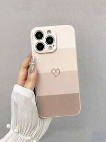 Funda de teléfono con forma de corazón, pintada y con amortiguación reforzada, compatible con 15 Pro Max, 14, 13, 12, 11, XS, XR, 7/8, compatible con Samsung Galaxy A03s, A03 Core, A04, A12, A13, A14, A21s, A22, A23, A24, A32, A33, A34, A51, A52, A53, A54, A71, A72, A73, S20 FE, S21, S22, compatible con Redmi 9, 9A, 10A, 10C, compatible con Redmi Note 9, 10, 11, 12, 12C, teléfonos móviles, bolsas, accesorios para móviles, fundas para teléfonos, decoración de habitaciones, accesorios, fundas transparentes para teléfonos, verano, correas para teléfon - Estilo (1 pieza) - Ver 6
