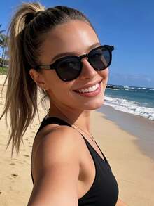 1副欧美复古猫眼框Y2K时尚眼镜，百搭轻便豹纹波西米亚风PC（聚碳酸酯）时尚眼镜，适合所有季节 - 彩色 - 查看 2