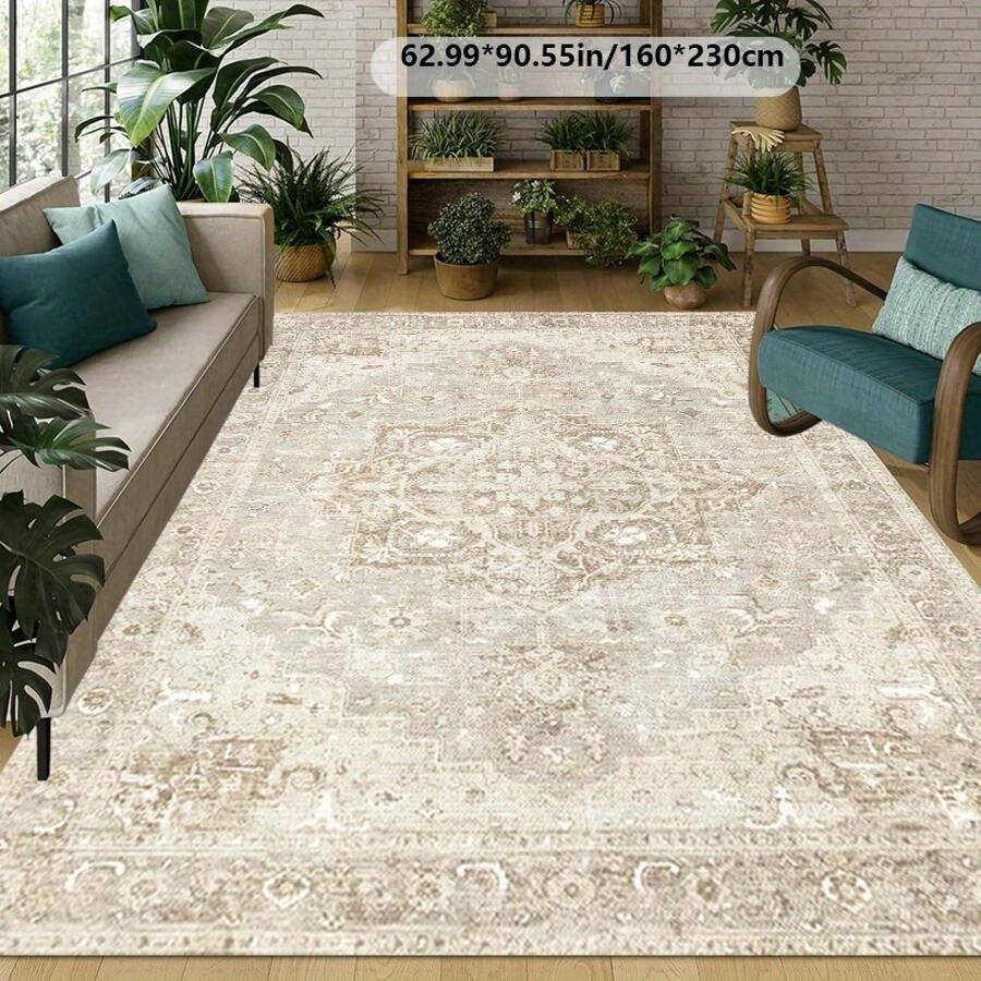 European-Style Vintage Bohemian Area Rug, Easy To Maintain, Suitable For Home Decoration, Sofa, Coffee Table Mat, Bedside Mat, Dining Table Mat, Kitchen, Game Room, Entryway Rug, Floor Mat - 1PC - View 1