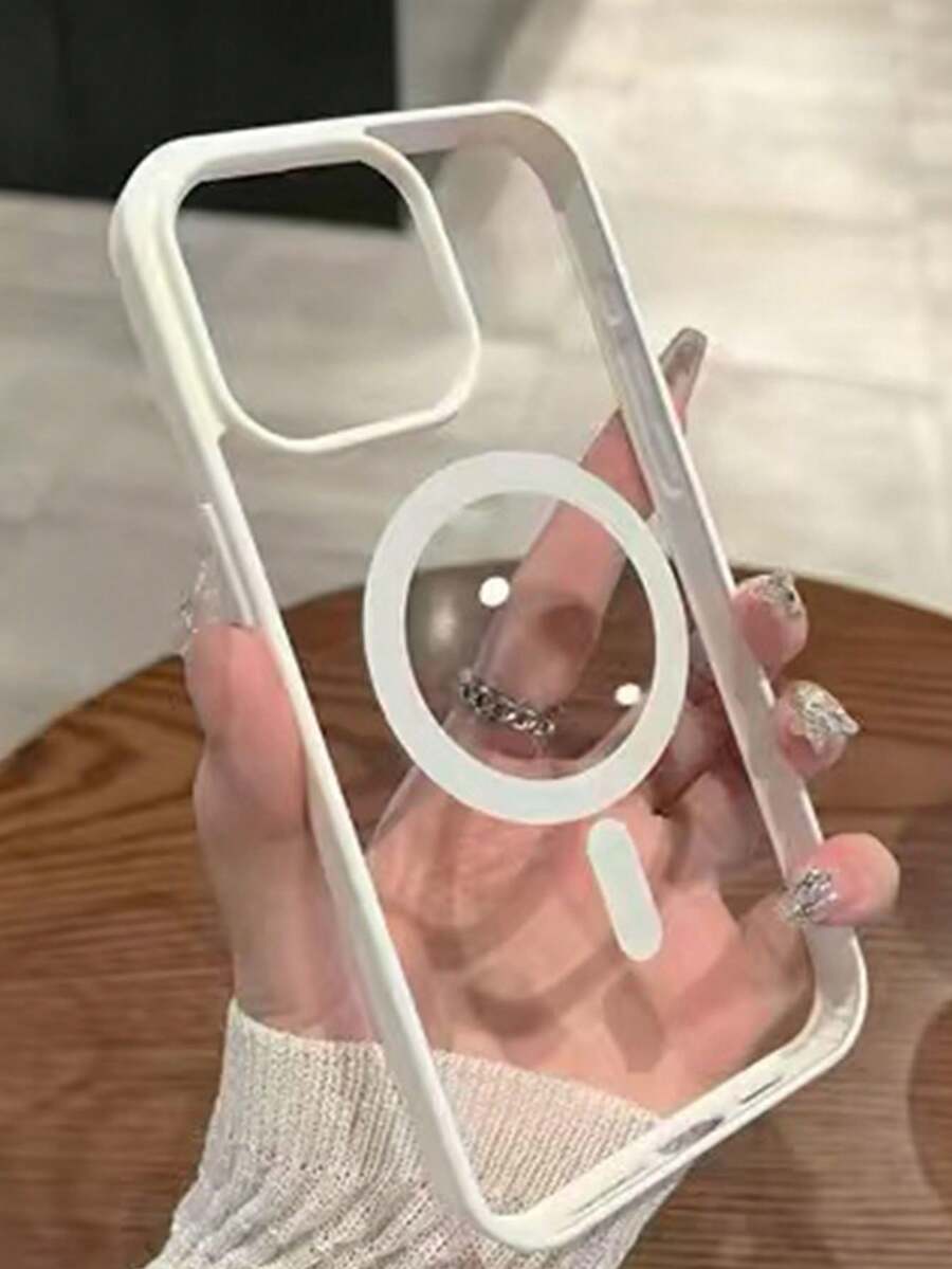 Ốp lưng điện thoại từ tính trong suốt, tương thích với iPhone 16/15/14/13/12/11 Pro/Plus/Max/Mini/7/8/SE/16e/7P/X/XR/XsMax, vỏ bảo vệ chống sốc, dành cho S25 Ultra/S24 Ultra/S23 FE/S22+ - trắng - Xem 1