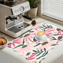 1 tấm thảm thấm hút đa năng họa tiết hoa cúc và quả thông màu hồng & tím, chất liệu polyester chống thấm nước, bảo vệ mặt bàn bếp, bàn ăn, máy giặt, phòng tắm, máy pha cà phê, đồ dùng tiệc tùng. - Hình ảnh dâu tây cổ điển - Xem 3