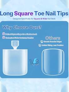 150pcs Short Square Transparent Gel Nail Tips, 15 Size Options, Short French Matte False Nails, Suitable For Women And Girls Toe Nail Decoration - Multicolor - View 4