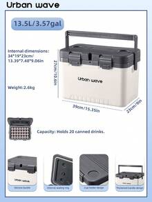 [URBANWAVE] 50-Can Heavy Duty Cooler Box, Durable Wheeled Fridge, 48-Hour Deep Freeze Ice Retention, Portable Insulated Cooler For Fishing, Camping, Beach, Picnic And Road Trips - A - View 12