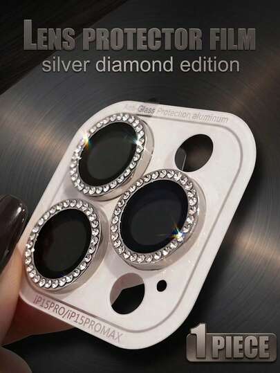 1 Gói Miếng Dán Bảo Vệ Ống Kính Camera Màu Bạc Kim Cương Sáng Bóng Có Vòng Kim Loại, Chất Lượng Hình Ảnh Ultra HD Không Giảm Chất Lượng, Thiết Kế Nhiều Lớp Bảo Vệ Ống Kính, Keo Dán Cao Cấp Không Bong Bóc, Tương Thích Với iPhone 17 Pro Max/17 Pro/17 Air/17/16 Pro Max/16 Pro/16 Plus/16/15 Pro Max/15 Pro/15 Plus/15/14/13/12 Và Nhiều Hơn Nữa