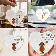 1/3pcs Acrylic Pet Memorial Hanging Decor, Car Rearview Mirror, Backpack, Home Decor, 2D - Multicolor White Ribbon - View 2