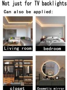 Flexible LED Light Strip, USB Powered, Button Switch Control; Cuttable LED Light Bar, Easy Installation, 10m/5m/3 Meters/2m/1m, Suitable For TV Backlight, Bedroom, Living Room, Corridor, Kitchen, DIY Decoration - Yellow - View 7