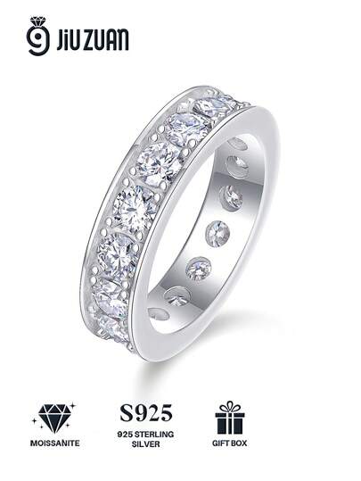 925 Sterling Silver Moissanite Ring For Women, Hypoallergenic High-End Engagement/Wedding Ring, Valentine's Day/Birthday Gift, Oxidation-Resistant Gift Box Packaging