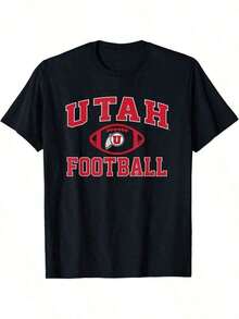 Utah Utes Arch Football Black Officially Licensed T-Shirt - Black - View 1