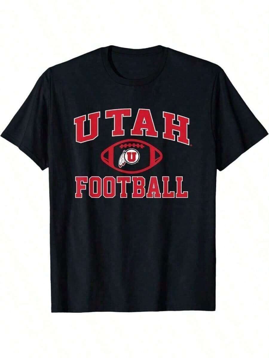 Utah Utes Arch Football Black Officially Licensed T-Shirt - Black - View 1