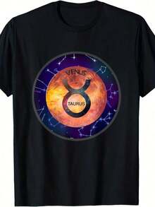 T-Shirt With The Zodiac Sign Taurus - Dusty Purple - View 7