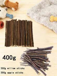 Apple Wood & Willow Wood Chew Stick, Hamster Guinea Pig Rabbit Chewing Toy, Wooden Gnawing Toy - View 7