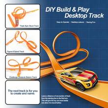 Flexible Race Track For Kids With Suction Cup & Pull Back Car, Tabletop Stunt Toy, DIY Loop & Slope Race Track, Creative Building Gift For Boys Girls Age 3 4 5 6 (Random Color Car) - Multicolor - View 4