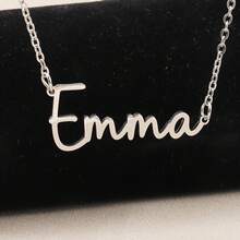 1pc Personalized Name Necklace, Stainless Steel Necklace Jewelry, Minimalist Name Necklace, Customizable Things, Women's Necklace, Jewelry For Women, Suitable For Daily And Party Event Wear, Jewelry Gift Choice For Women, Mother's Day Gift, Easter Gift, Surprise Gift For Her Birthday, Anniversary - Multicolor - View 4