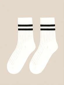 1/2/4/6 pares de calcetines coreanos de estilo coreano para mujer hasta la pantorrilla, calcetines anti-olor, calcetines largos tipo tubo, calcetines largos de estilo japonés, calcetines tipo tripulación, calcetines para parejas, para primavera y otoño - Multicolor - Ver 23