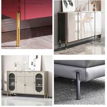 4 piezas de patas de muebles de metal, patas de soporte de alta resistencia, forma redonda, adecuadas para mesas, sofás, mesas de centro, estanterías, altura predeterminada de 13 cm, también disponibles en 15 cm, 18 cm, 20 cm - Dorado - Ver 9