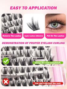 448 piezas de grupos de pestañas postizas - Extensiones de pestañas premium D-Curl esponjosas y naturales para injerto de pestañas DIY, reutilizables, ligeras y fáciles de usar - D - Ver 8