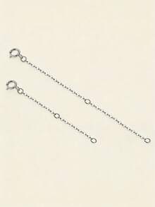 2条S925纯银延长链，适用于项链、手链、脚链、珠宝制作 - 銀色 - 查看 1