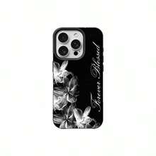 1个TPU材质优雅水墨百合祝福图案手机壳，兼容 17 Pro Max/17/16 Pro Max/15/13/12/11、S20 FE/A15/S24/A55、Note 11/Note 12/Note 13 Pro，全包防摔软保护壳 - 黑色 - 查看 5