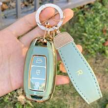 TPU材质汽车钥匙套，适用于Santa Fe、I30、IX35、Encino、KONA、Solaris、Sonata、Azera、Grandeur、Elantra、Accent等车型，防尘防震，高端时尚钥匙扣保护套 - 3按鍵 - 查看 12