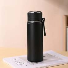 Customized Logo Double-Layer Vacuum Insulated Water Bottle Long-Lasting Thermal Insulation Slip-Resistant Base With Portable Strap Engraving Service Drinkware, Personalized Gift - Multicolor - View 12