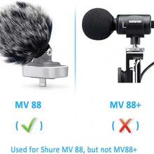 Microphone Furry Windscreen Windjammer For MV88 - Customized Pop Filter Deadcat Windshield Wind Jammer For MV88 IOS Digital Stereo Condenser Mic - one-size - View 2