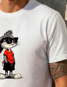 Camiseta Masculina Perna Longa Streetwear Algodão Premium - Branco - Visão 3