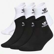 Adidas Originals Quarter Sock 6-Pack Boys' Grade School White/Black EV6421 - 黑色 - 查看 1
