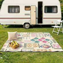 1pc Outdoor Picnic Mat, Colorful Polygon Print Design, Suitable For RV Patio, Camping, Backyard And Picnics, Lightweight And Easy To Carry, Convenient To Clean In Spring And Summer, Essential Outdoor Decor - B - View 5
