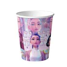 Blue And Pink Witcher Girls Themed Birthday Party Supplies: Disposable Tablecloths, Paper Plates, Paper Cups, And Tableware. - Multicolor - View 5