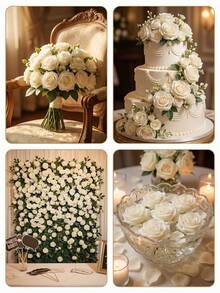 Artificial Roses Flowers With Flexible Stems Components To Achieve Natural Look In Diy Crafts Everlasting Blossoms For Women Workers Crafters Artificial Roses Flowers For Decorating Office Desks Bedroom House Wedding Party Supplies Pieces For Table - Multicolor - View 7