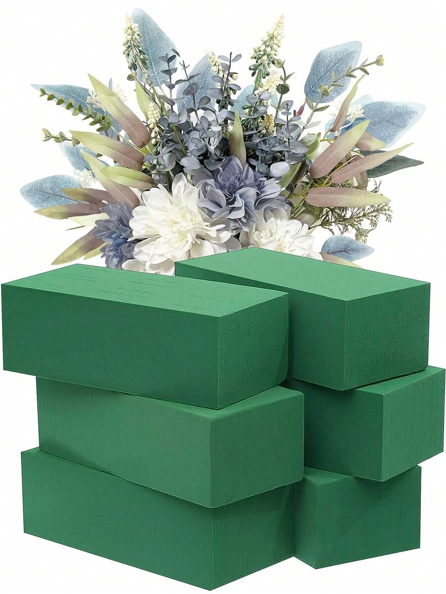 20pcs/10pcs/8pcs/1pc/2pcs/4pcs/6pcs 5.51" X 3.14" X 1.77" - Dry & Wet Floral Foam Bricks, Green Polystyrene Foam Blocks, Suitable For Flower Arranging, Plant Decor And DIY Crafts, Spring Floral And Handicrafts - Multicolor - View 1