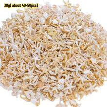 30g/gói Mặt dây chuyền hình sinh vật biển màu vàng, họa tiết vỏ sò, sao biển, cá ngựa phong cách Bohemian, phụ kiện làm trang sức DIY cho vòng tay và vòng cổ. - Nhiều màu - Xem 8
