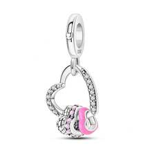 925 Sterling Silver Pink Series Charms Bow Tie Girl Cake Princess Beads Pendant Bracelet Setting Jewelry Gift For Women 3Q3Y - KTC1312 - 查看 12