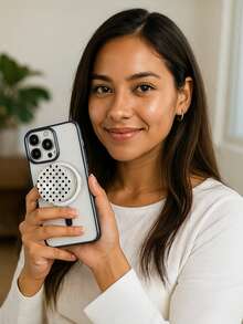 磁吸式波点透明气垫手机支架，可折叠伸缩支架，适用于所有手机壳，创意桌面支架 - 彩色 - 查看 3