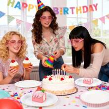 10个/20个/40个装粉色和白色7英寸和9英寸派对纸盘，粉色扇形边一次性纸盘，适用于婴儿派对、婚礼、母亲节、生日、花园派对和节日聚会 - 粉紅色 - 查看 5