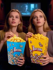 6pcs/18pcs Popcorn Boxes, Paper Food Packaging Buckets, Disposable Popcorn Paper Boxes, Snack Packaging Bags, Paper Cup Takeaway, Popcorn Buckets, Movie Theater Popcorn Boxes - Multicolor - View 9