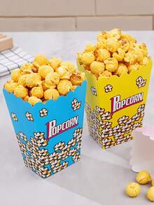 6pcs/18pcs Popcorn Boxes, Paper Food Packaging Buckets, Disposable Popcorn Paper Boxes, Snack Packaging Bags, Paper Cup Takeaway, Popcorn Buckets, Movie Theater Popcorn Boxes - Multicolor - View 3
