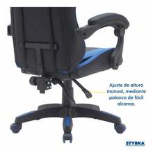 Silla Gamer Ergonómica Reclinable Súper Cómoda - Styrka Color Azul Material del tapizado Cuero sintético - Azul - Ver 8