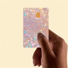 1 pieza Pegatina protectora para tarjeta de crédito, débito, transporte o llave de habitación con diseño de cielo estrellado degradado y brillo de estrellas - A - Ver 7