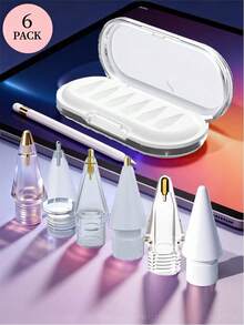 8 paquetes de puntas de repuesto compatibles con Apple Pencil Pro/ 2da generación/ 1ra generación/USB C, puntas de lápiz Apple mejoradas con estuche que no se desgastan, de punta fina y control preciso, para sets de lápices de iPad - Multicolor - Ver 7