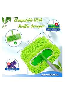 Bộ 4 miếng lau nhà bằng sợi microfiber tái sử dụng - Miếng lau thay thế có thể giặt máy, tương thích với các loại máy hút bụi phổ biến, lý tưởng cho sàn phòng khách, phòng ngủ, phòng tắm và nhà bếp - Miếng lau thay thế dệt kim thấm hút cao. - A - Xem 7