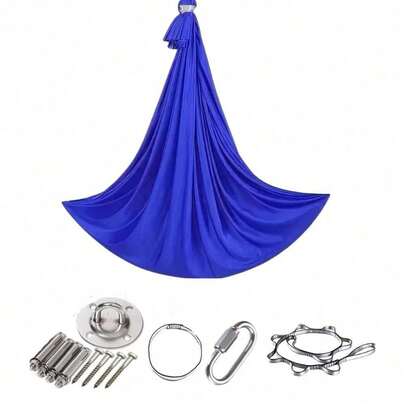 100*280厘米室内外弹性吊床，可调节布艺吊床，适用于室内/室外，适合瑜伽、露营、野餐