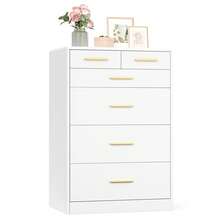 VASAGLE Custos Collection - Dresser For Bedroom, Chest Of Drawers For Closet, Modern Style, TV Stand For Living Room, 6 Drawers - White - View 8