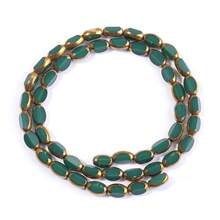 40-45 hạt/dải, hạt thủy tinh trong suốt hình oval 4x7mm, bề mặt cắt mài, viền vàng, thích hợp làm vòng tay, bông tai và trang sức thủ công. - hạt thủy tinh - Xem 17