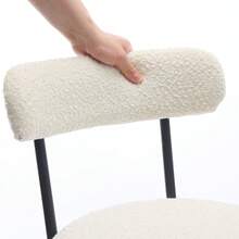 Set de 2 taburetes altos modernos, 65 cm, asientos giratorios tapizados en cuero, respaldo y reposapiés, estructura metálica, ideales para isla de cocina y comedor - Blanco - Ver 7