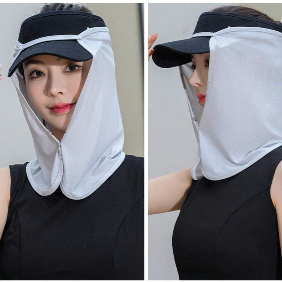 1pc Outdoor Hiking Cycling Fishing Quick-Dry Anti-Mosquito Face Mask, UV Protection Full Face Cover, Breathable Sun Protection Hat For Women, Spring/Summer